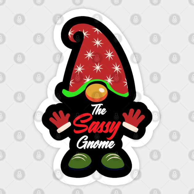 The Sassy Gnome Matching Family Christmas Sticker by boufart